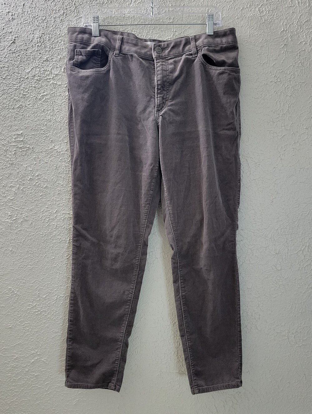 Loft Sz 31 / 12 Gray Corduroy Pants Womens Curvy Skinny